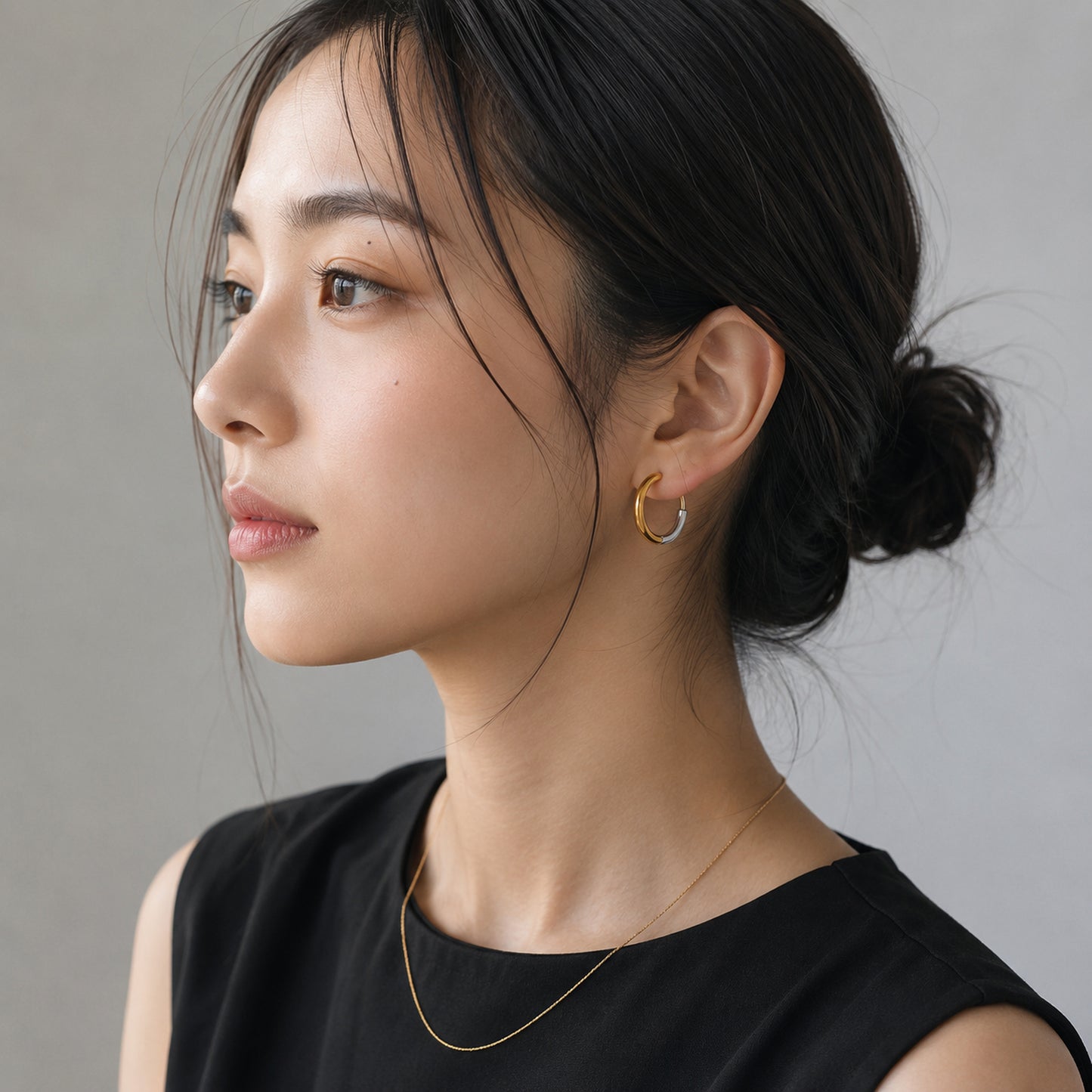 30mm シンプル バイカラー フープピアス