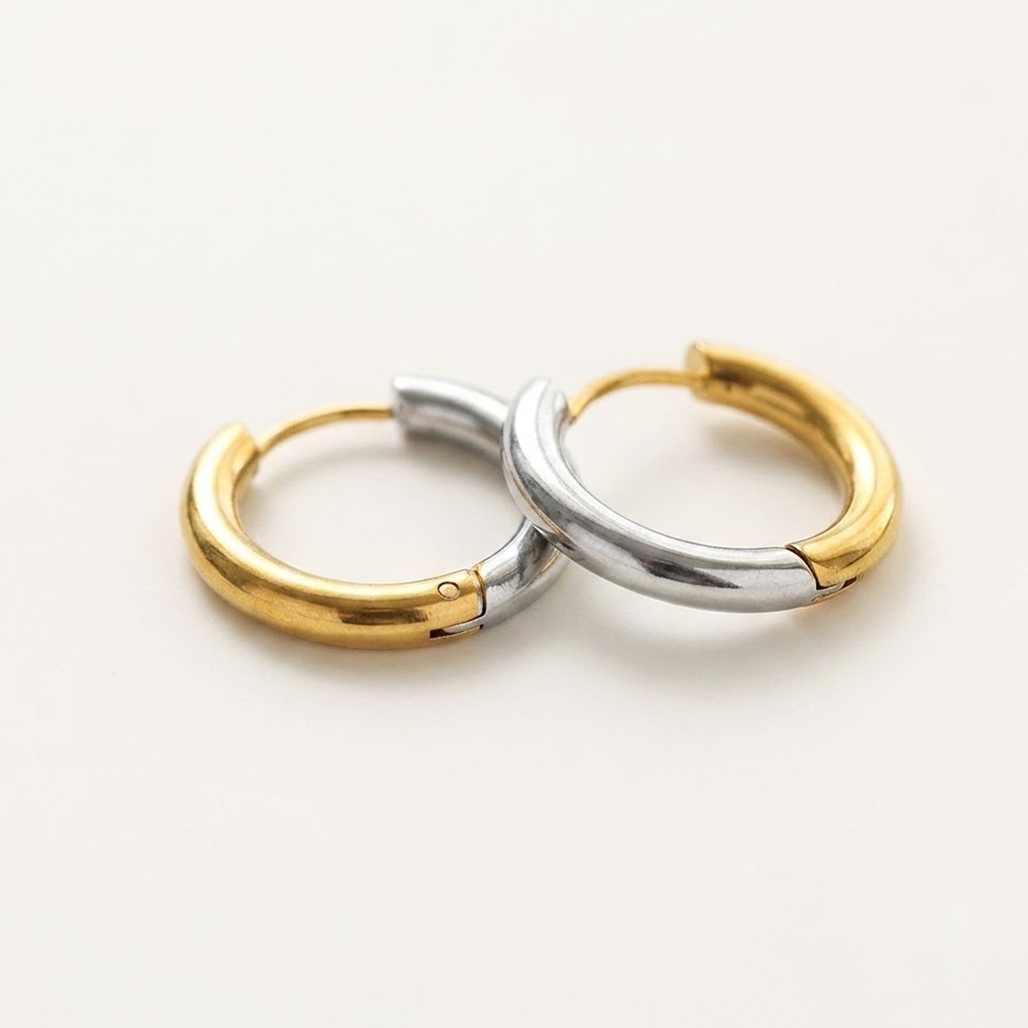 30mm シンプル バイカラー フープピアス