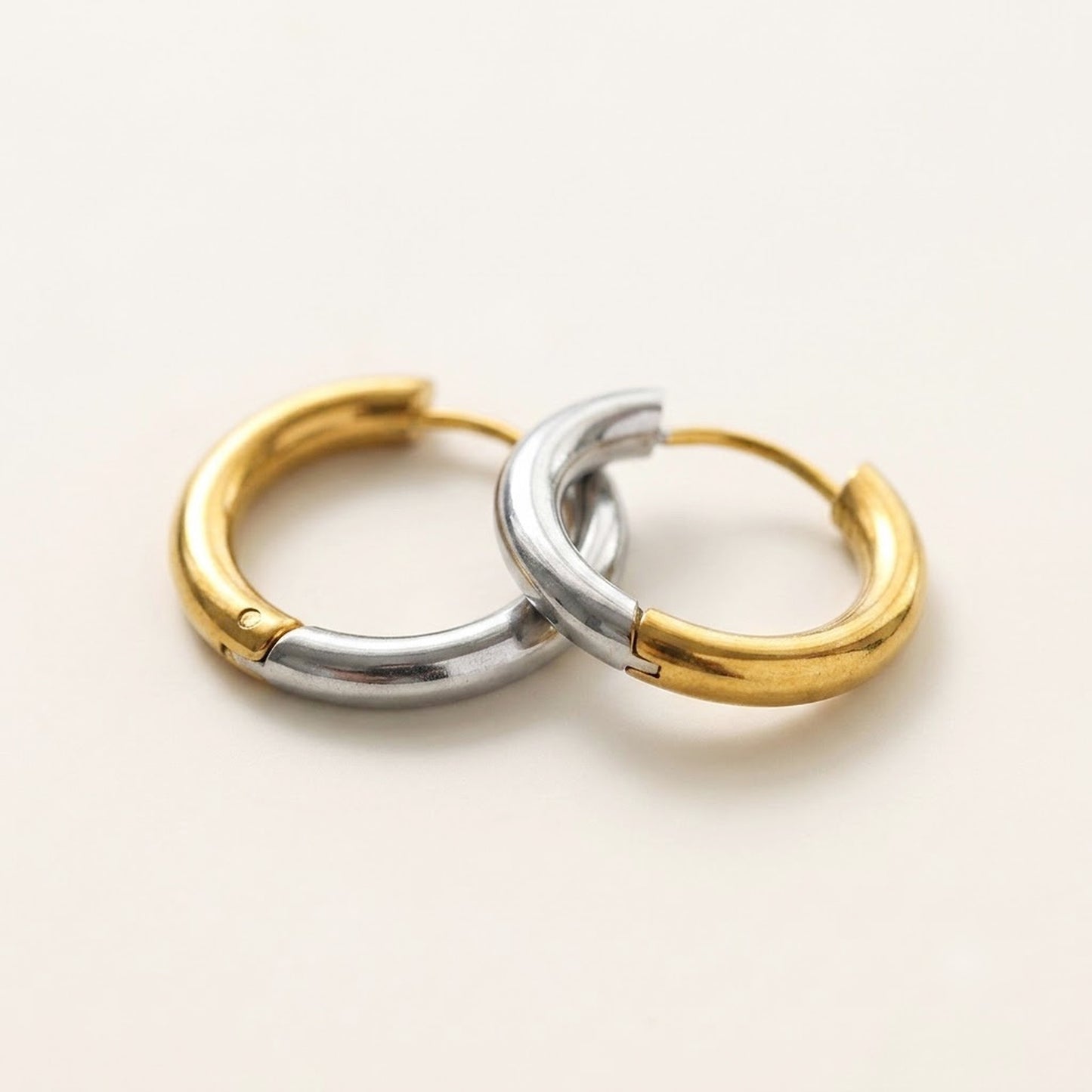 30mm シンプル バイカラー フープピアス