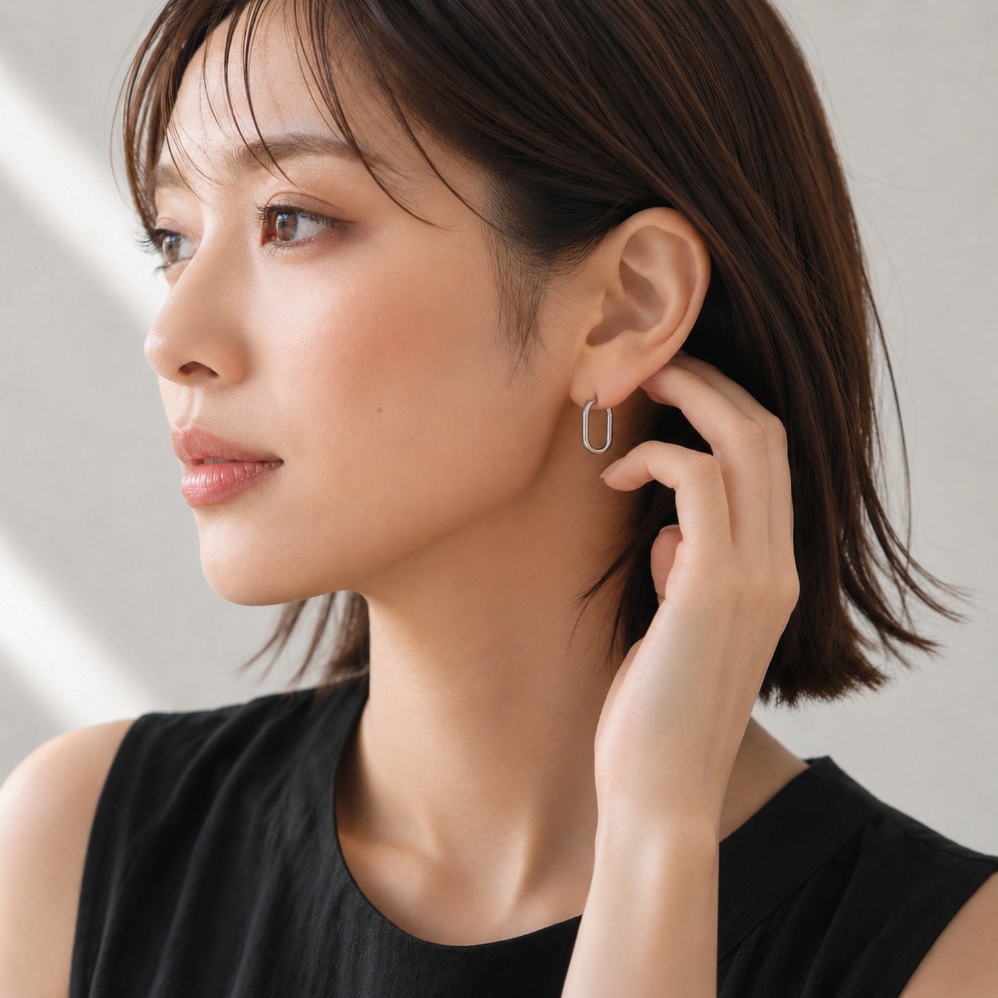 スクエア ユニセックス フープピアス