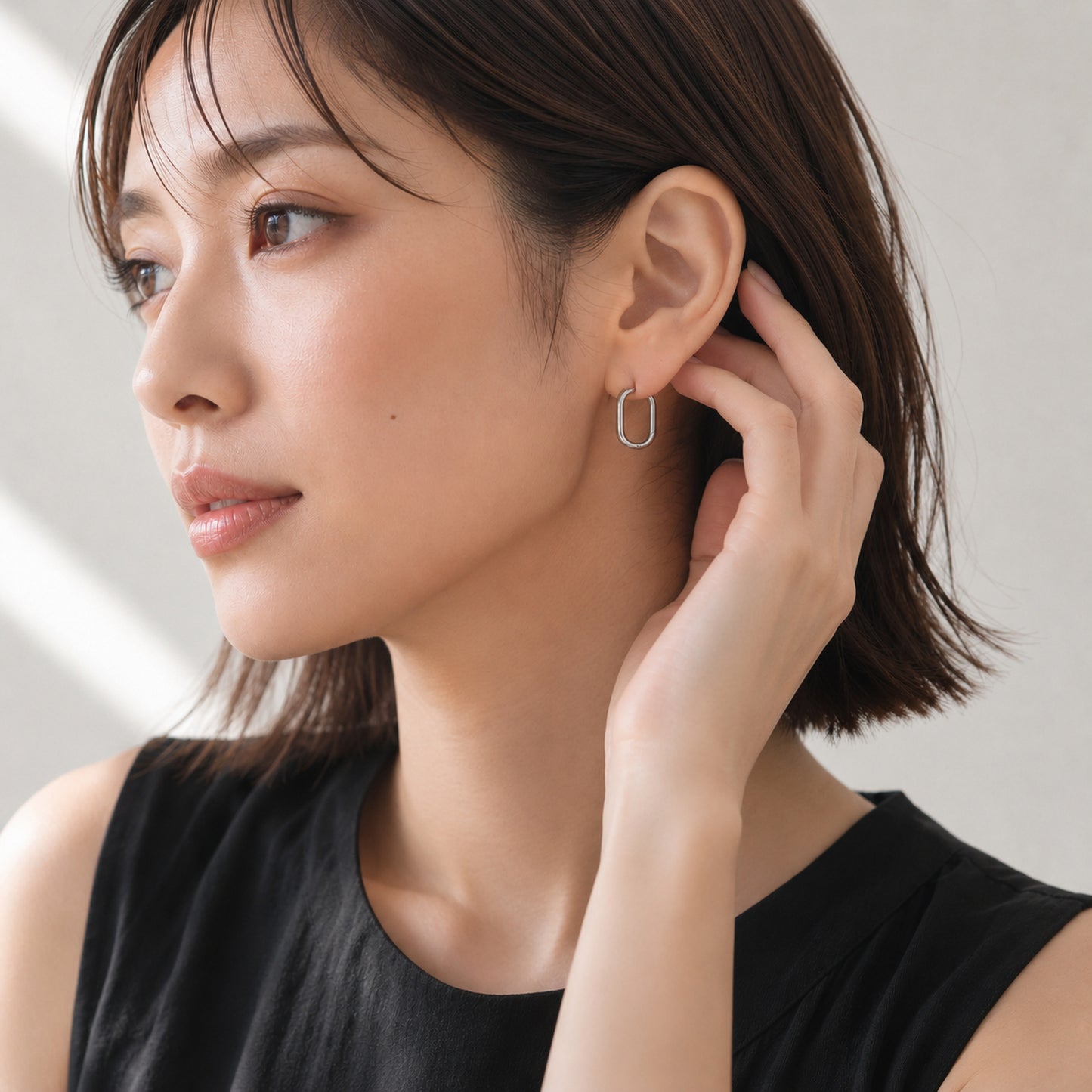 スクエア ユニセックス フープピアス