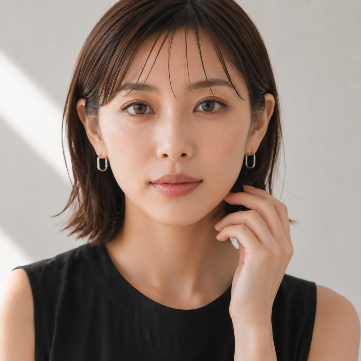 スクエア ユニセックス フープピアス