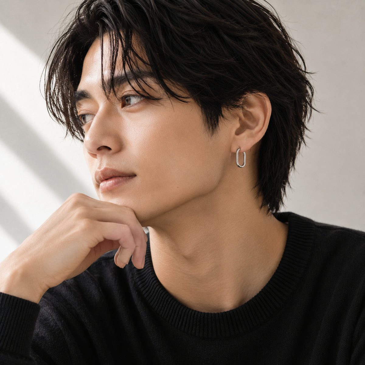 スクエア ユニセックス フープピアス