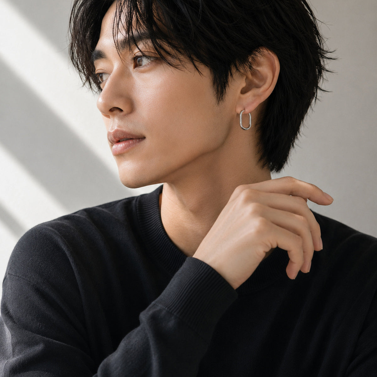 スクエア ユニセックス フープピアス