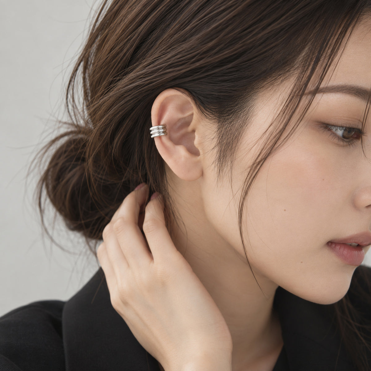 トリプルライン ユニセックス イヤーカフ 片耳用