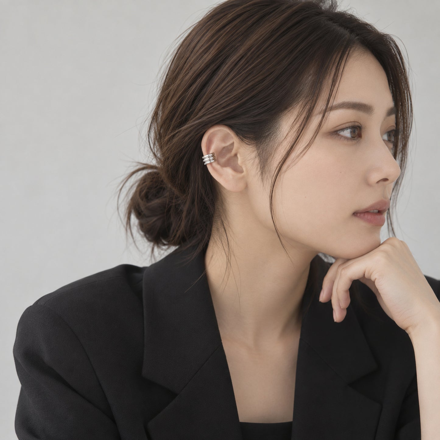 トリプルライン ユニセックス イヤーカフ 片耳用
